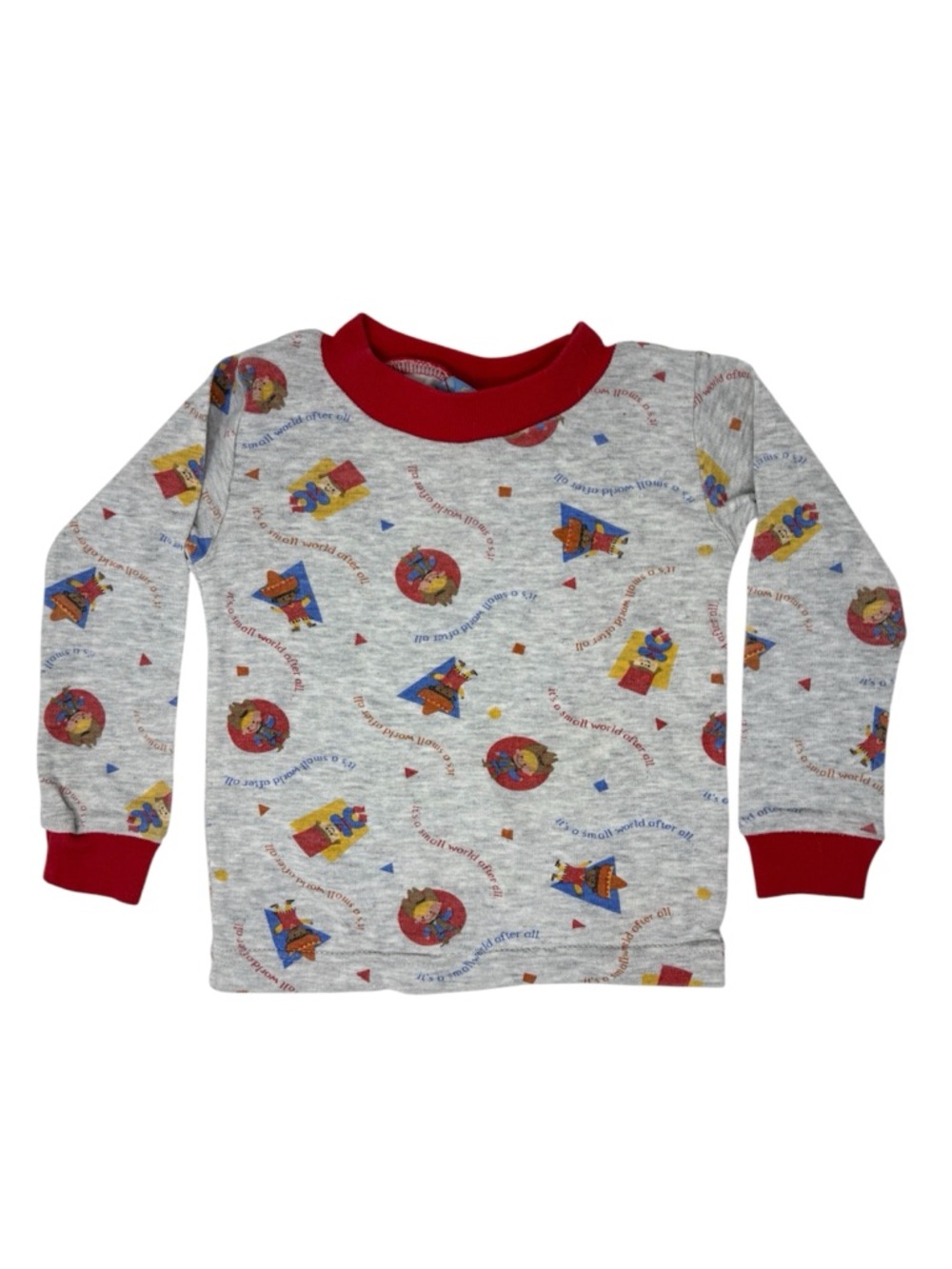 Disney Vintage It’s a Small World After All Kids Song JCPenney Pajama Top 18 Mos